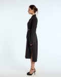 SIXDO G-Black Woven Loose Dress with Belt for Women